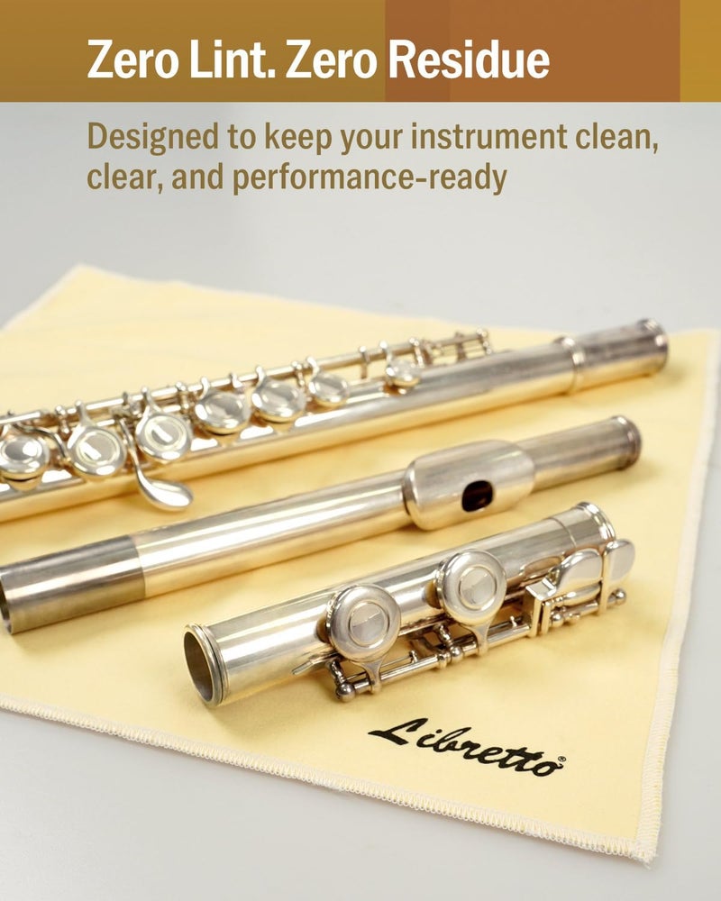 Libretto Silver Polishing Cloth for Flute, 30×30 cm, Ultra-Soft Microfiber, Anti-Tarnish Cleaning Cloth for Silver-Plated Instruments - Image 5